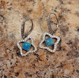 Blue opal earrings